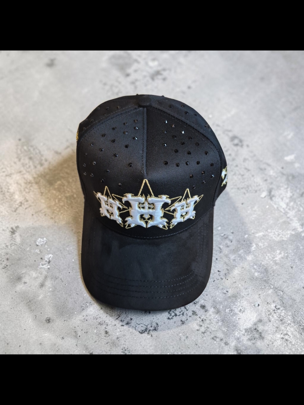 Hidden Studios Black Snapback Hat Jesus Embroidery Adjustable Breathable Men